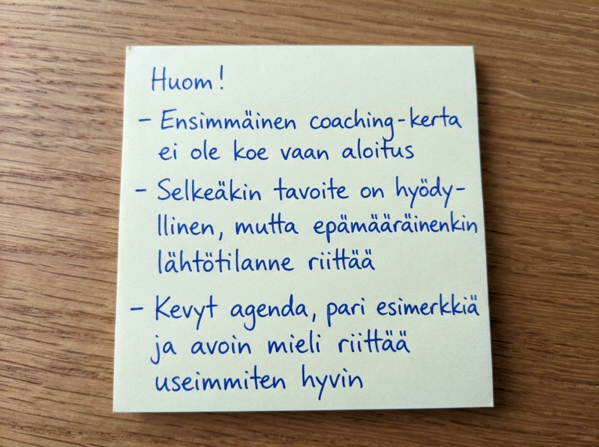Ensimmäinen valmennusistunto
