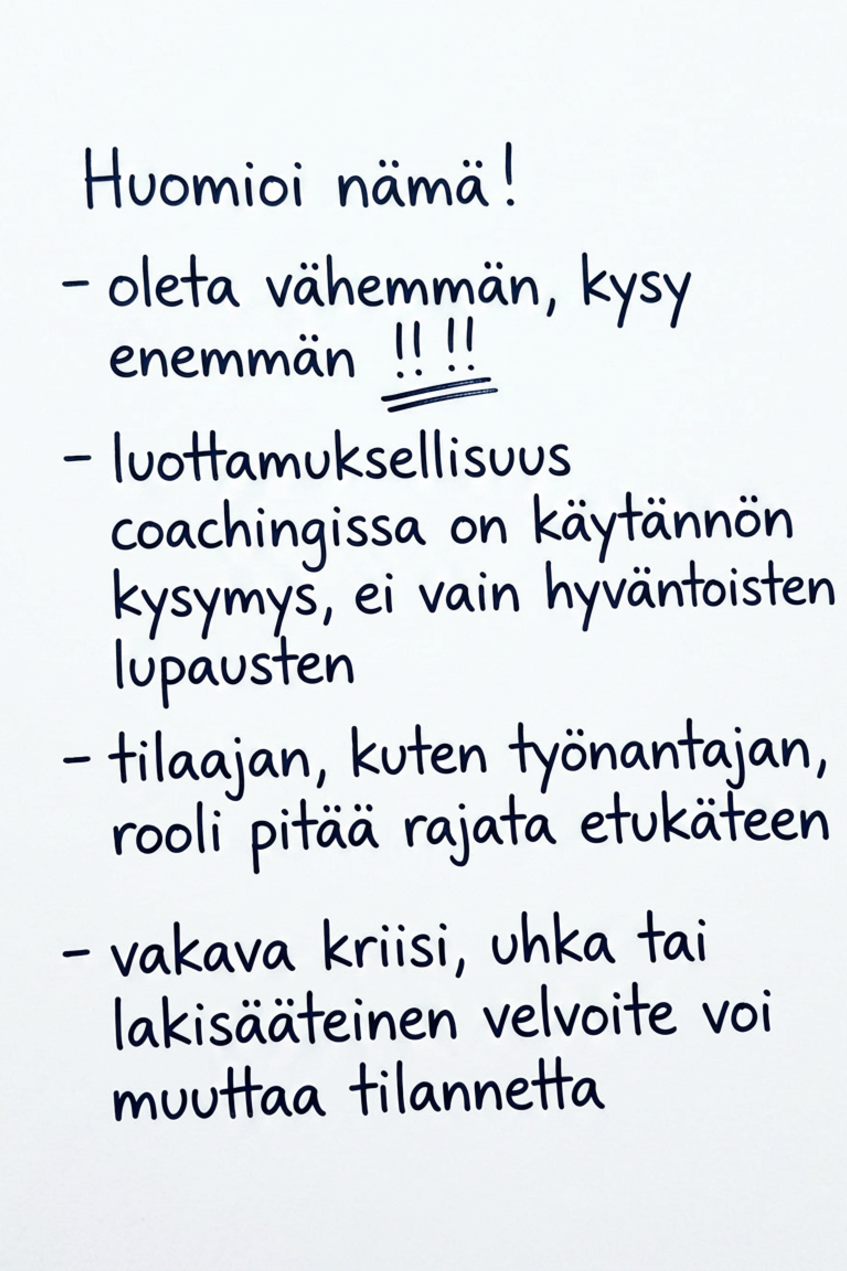 Luottamuksellisuus valmennussuhteessa