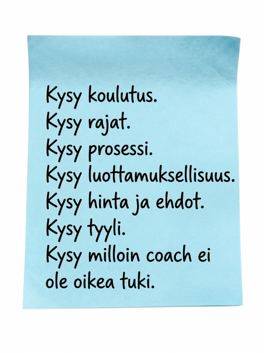 Kysymykset coachia valittaessa