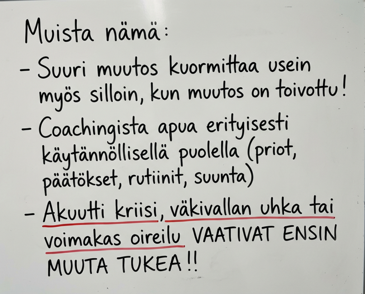 Muutoksen keskellä toimiminen