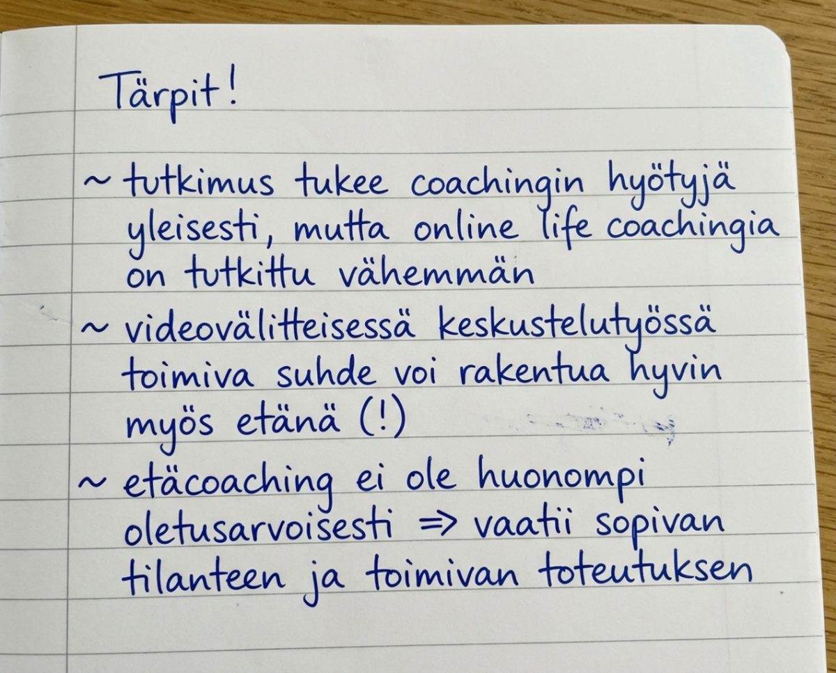 Etäcoaching muistiinpanot