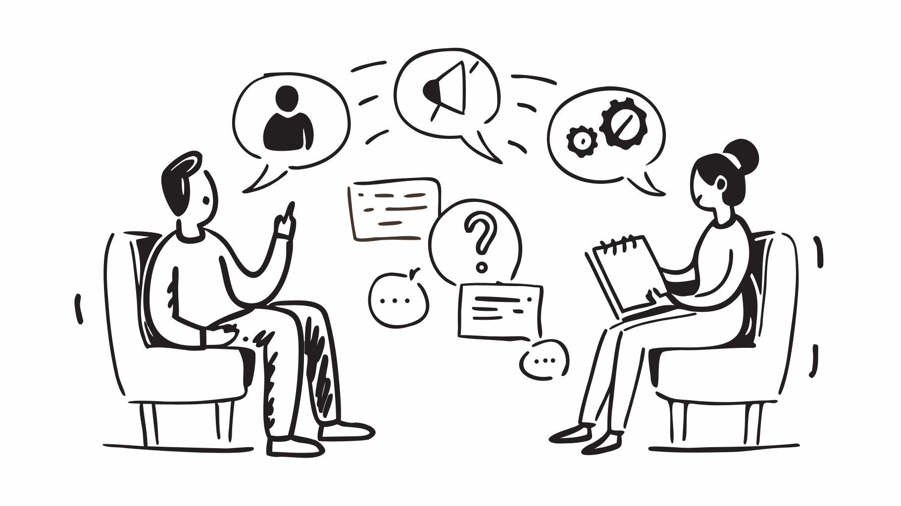 Life coaching -istunto käynnissä