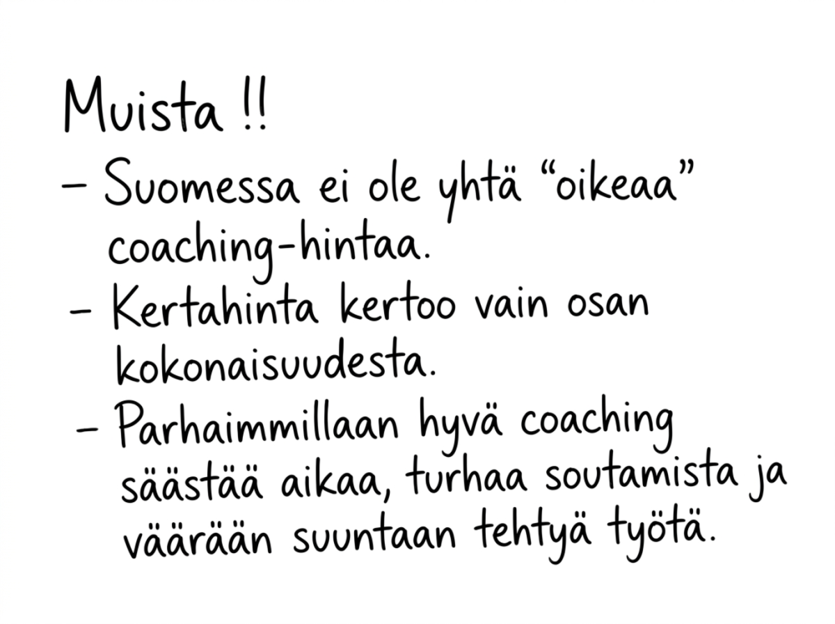 Valmennuksen hinnat