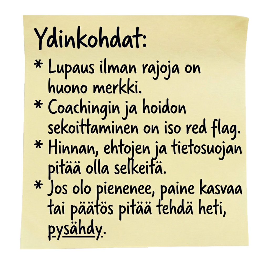 Punaiset liput valmentajaa valitessa